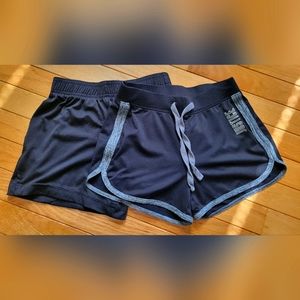 Girls athletic shorts 2 pair black size small
